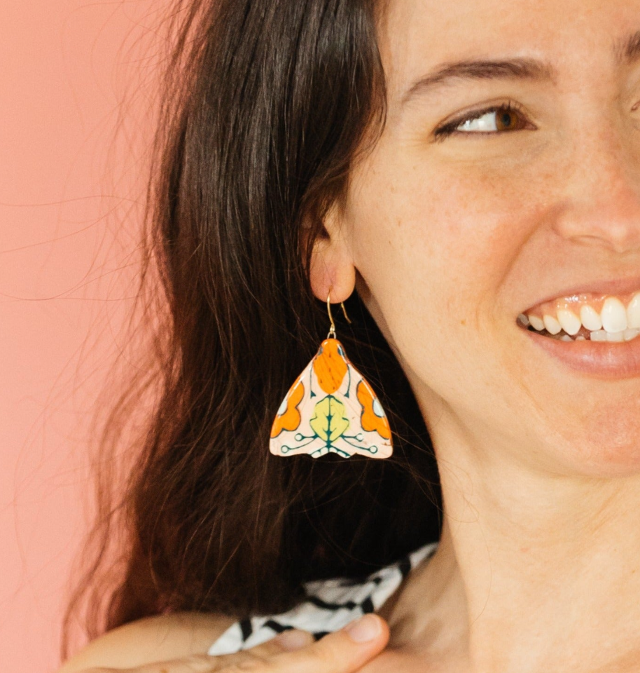 Hidden Moth Dangle Earrings