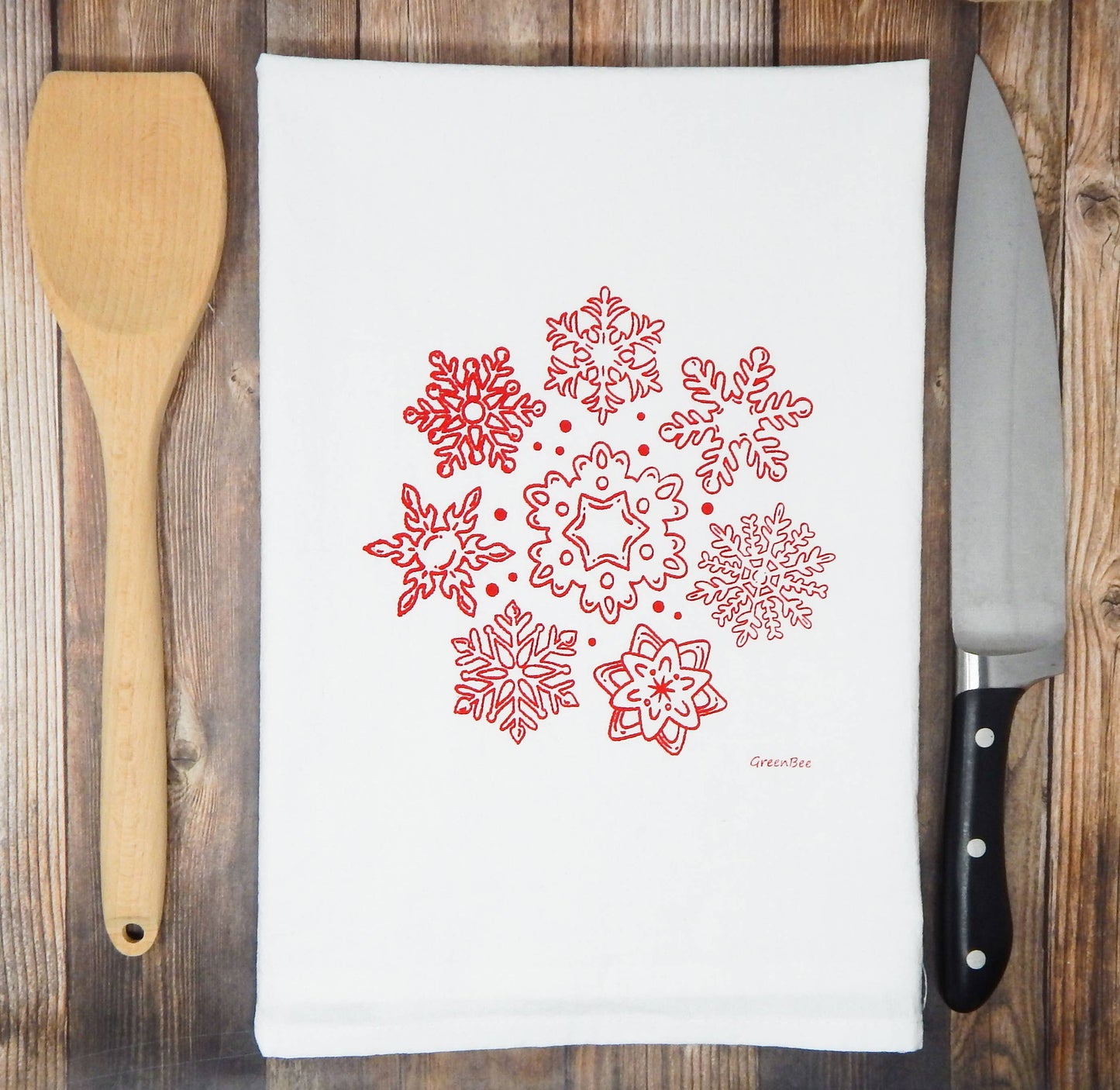 Snowflakes Winter Tea Towel