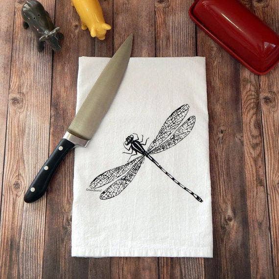 Dragonfly Flour Sack Tea Towel