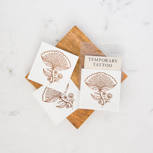 Lotus Bloom Temporary Tattoo Set