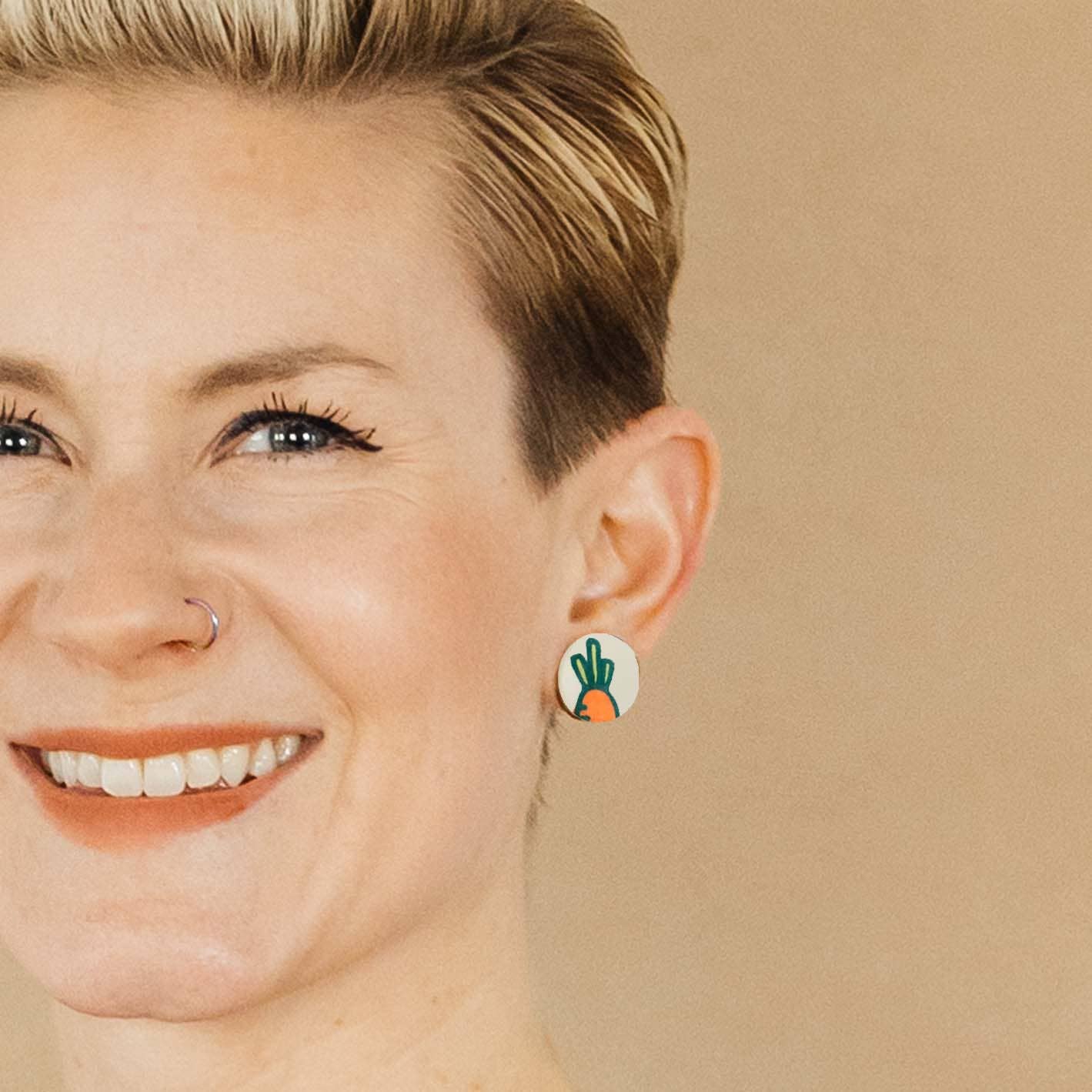 Carrot Stud Post Earrings