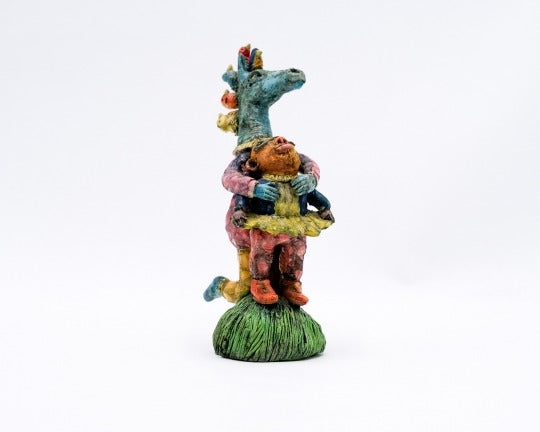 Protector Figure Embraced by Horse with Birds