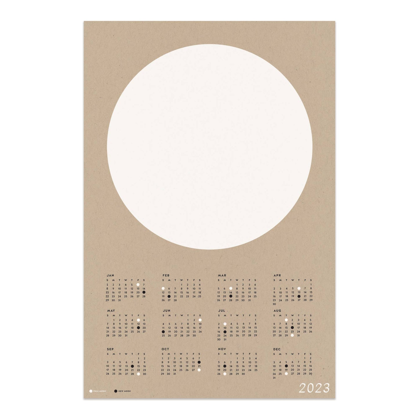 Minimalist Moon Calendar - 2023