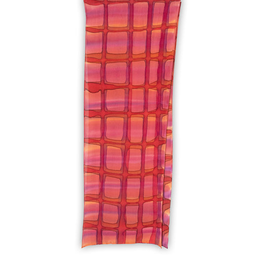 Crepe Persimmon Abstract Scarf