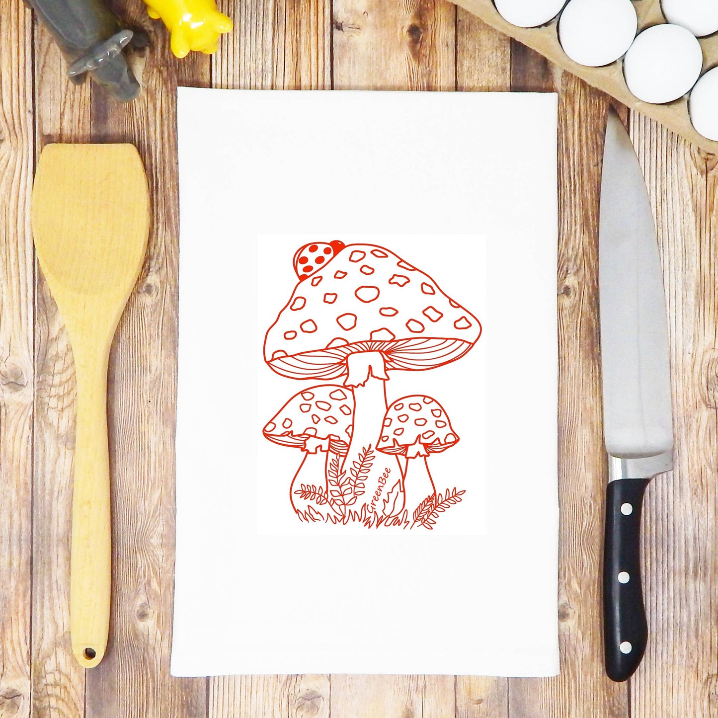 Red Mushroom Fly Agaric Kitchen Towel