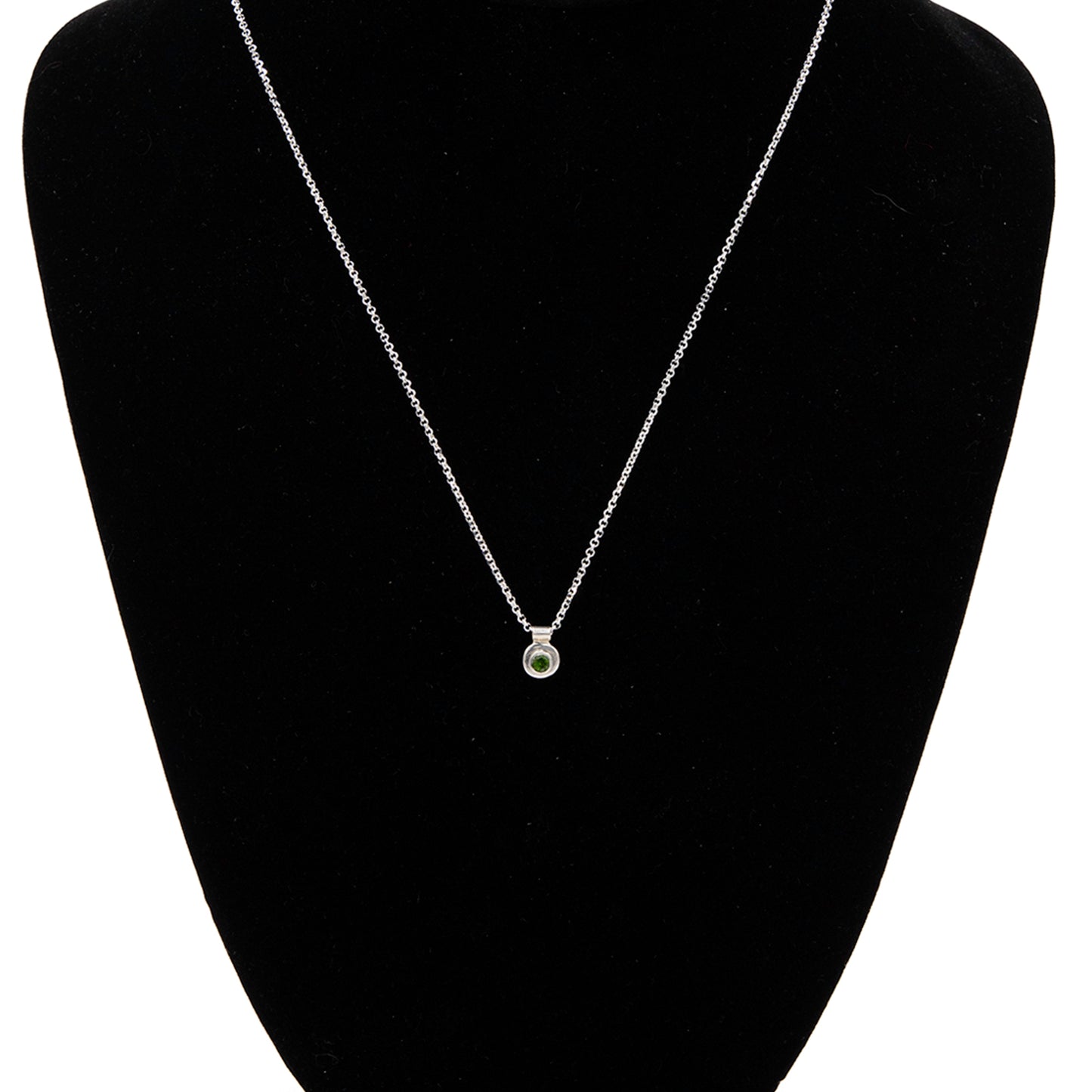 3mm Chrome Diopside Nugget Necklace