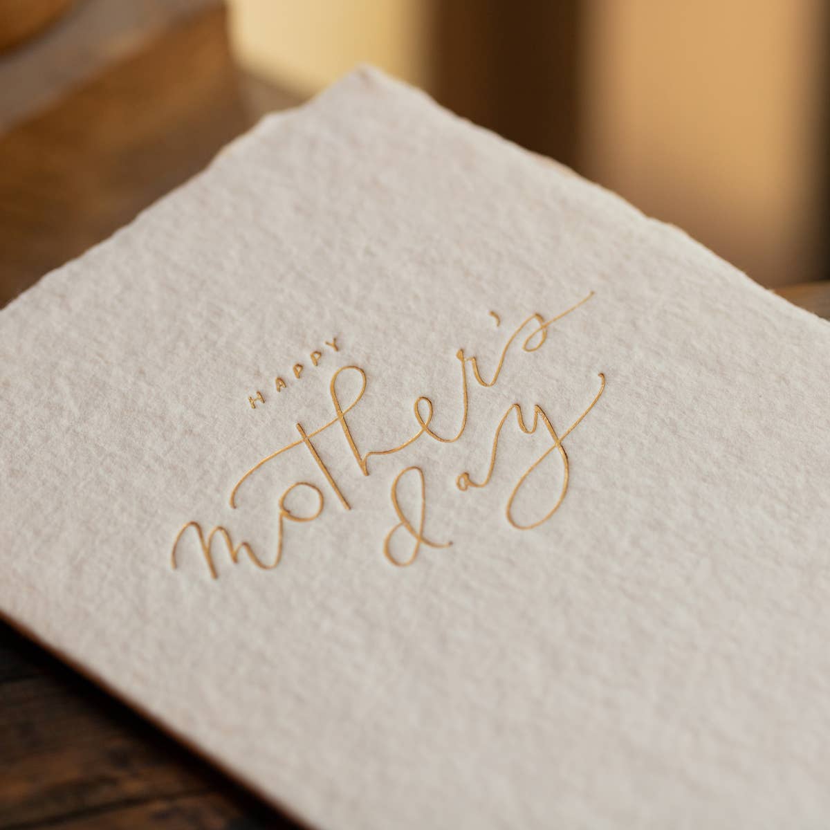 Mother's Day Calligraphy Note Handmade Paper Letterpress