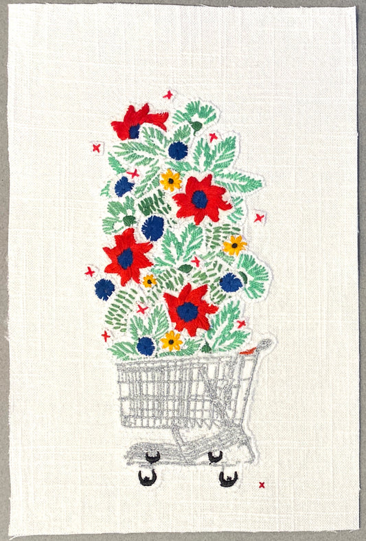 Shopping Cart: Red Folk Flower