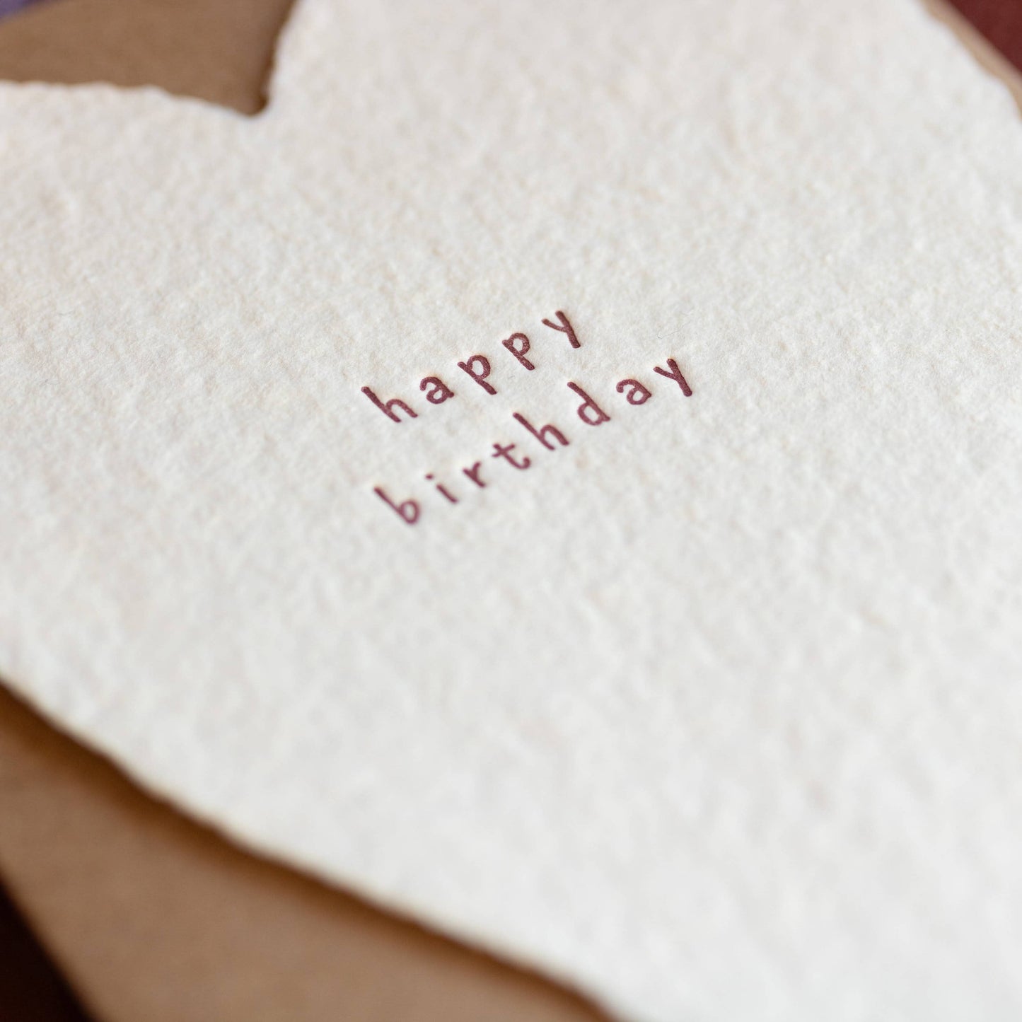 Happy Birthday Greeted Heart Handmade Paper Letterpress