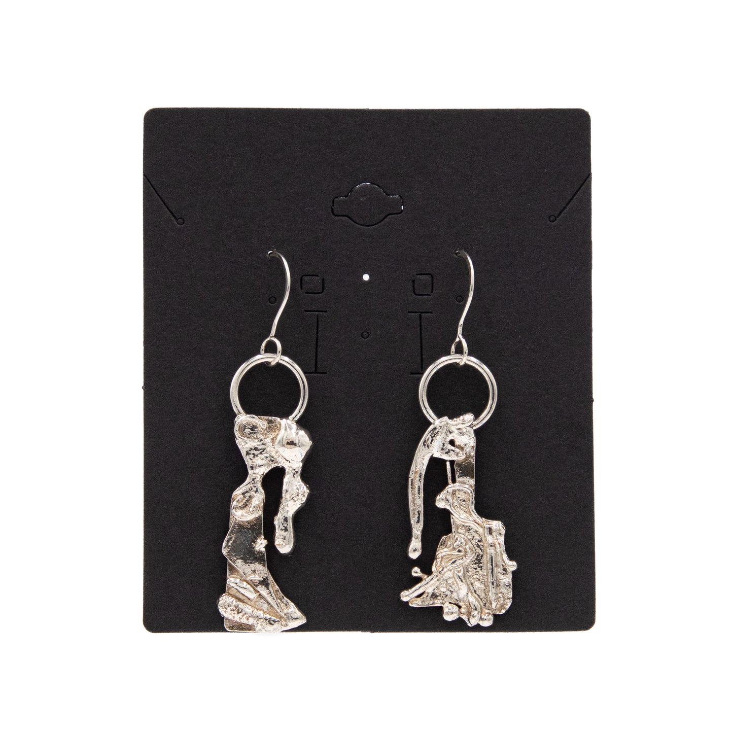 Big Sterling Silver Melt Earrings