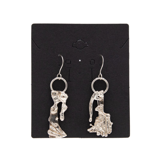 Big Sterling Silver Melt Earrings