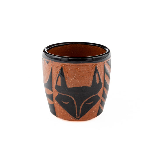 Black Patterned Shot Glass