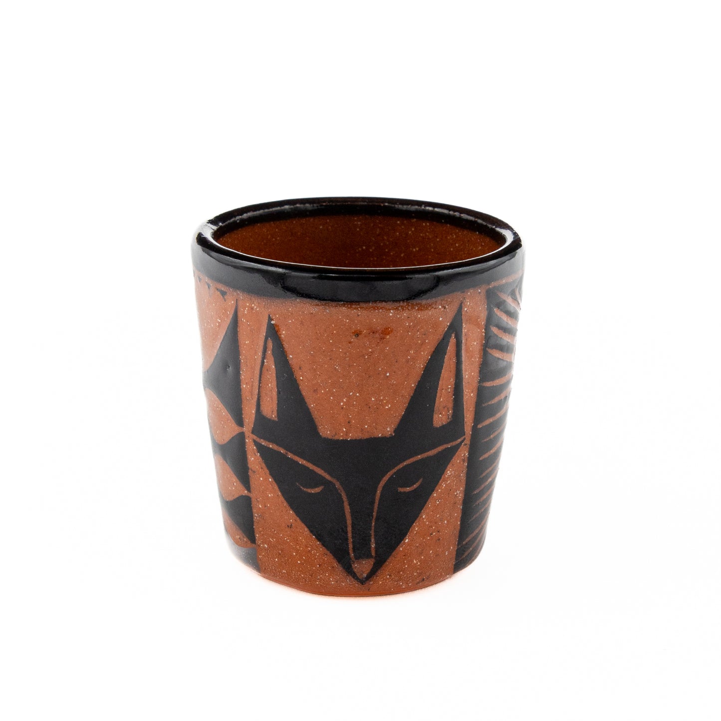 Black Patterned Shot Glass