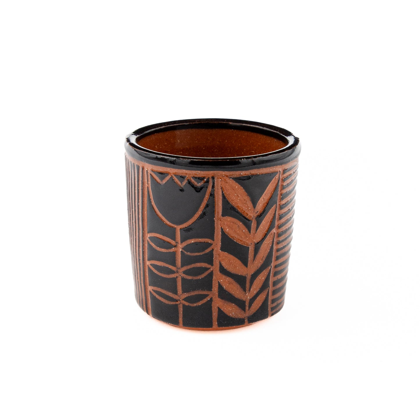 Black Patterned Shot Glass