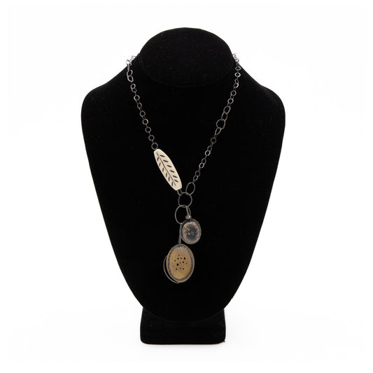 Black River (Gray) - Cluster Pendant Necklace