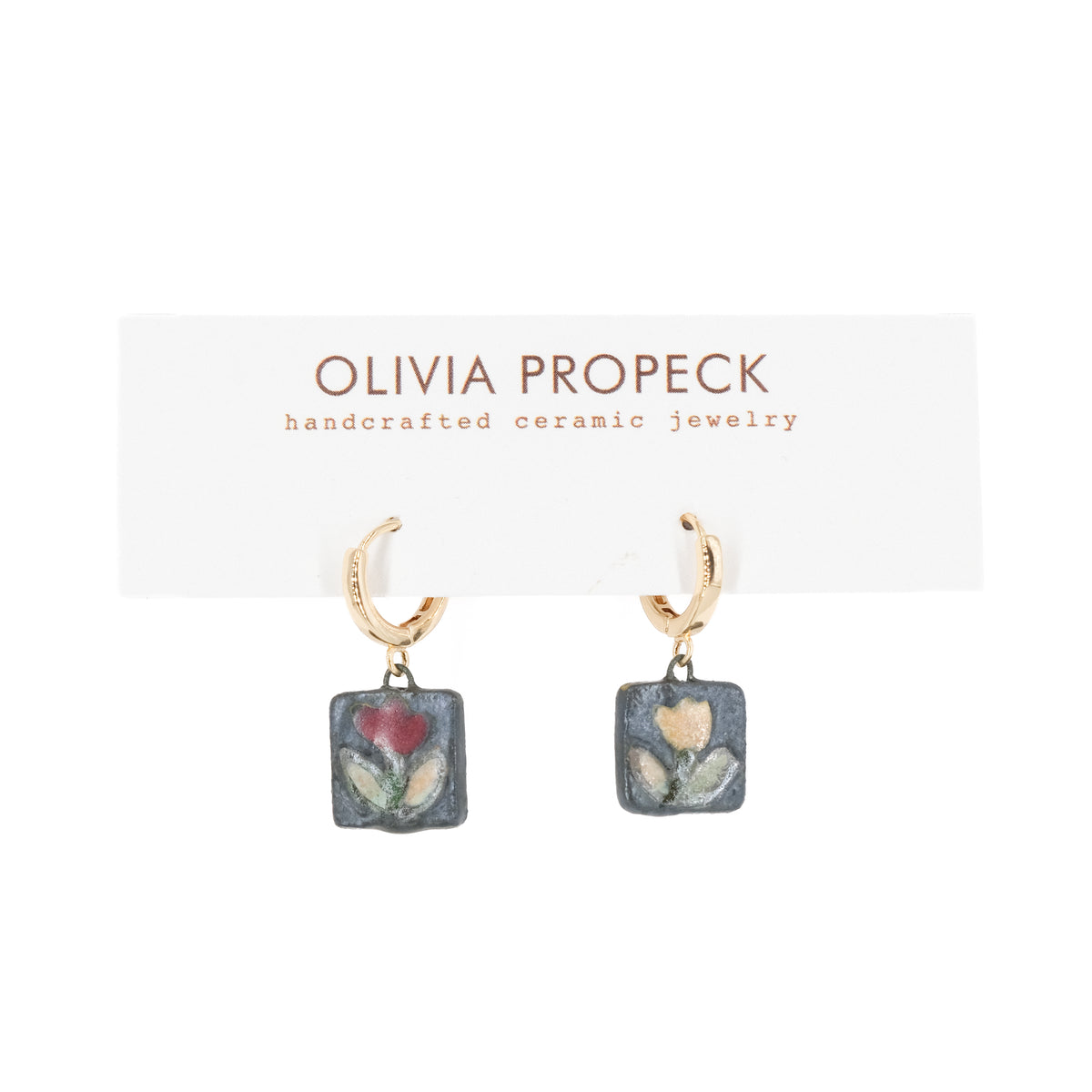 Small flower huggie hoop earrings