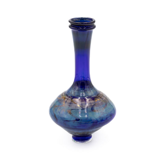 Long Neck Blue Glass Vase