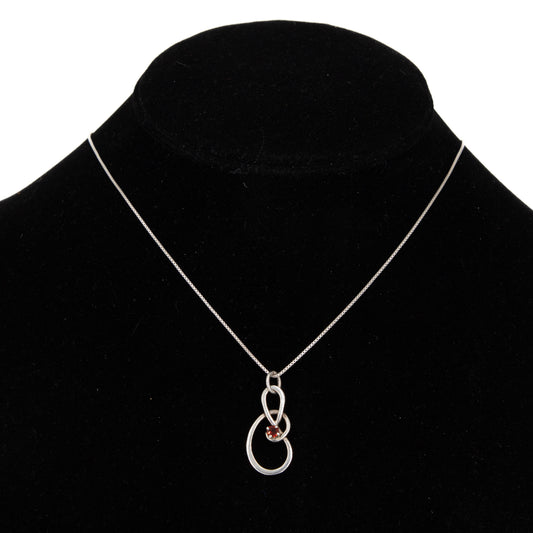 Sterling Silver Pendant with Garnet