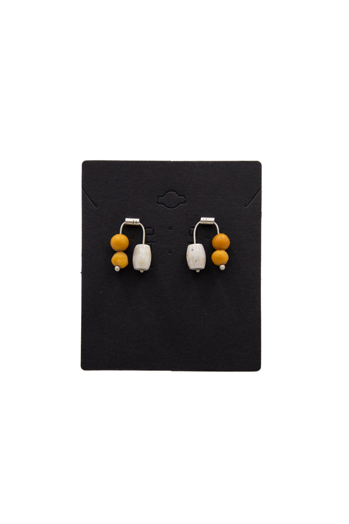 Mobile Jasper & Yellow Marble Earrings