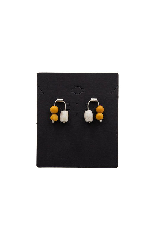Mobile Jasper & Yellow Marble Earrings