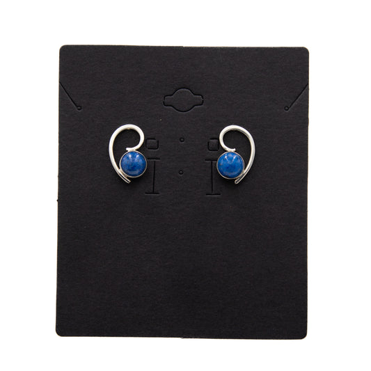Sterling Silver Earrings with Denim Lapis - 10570