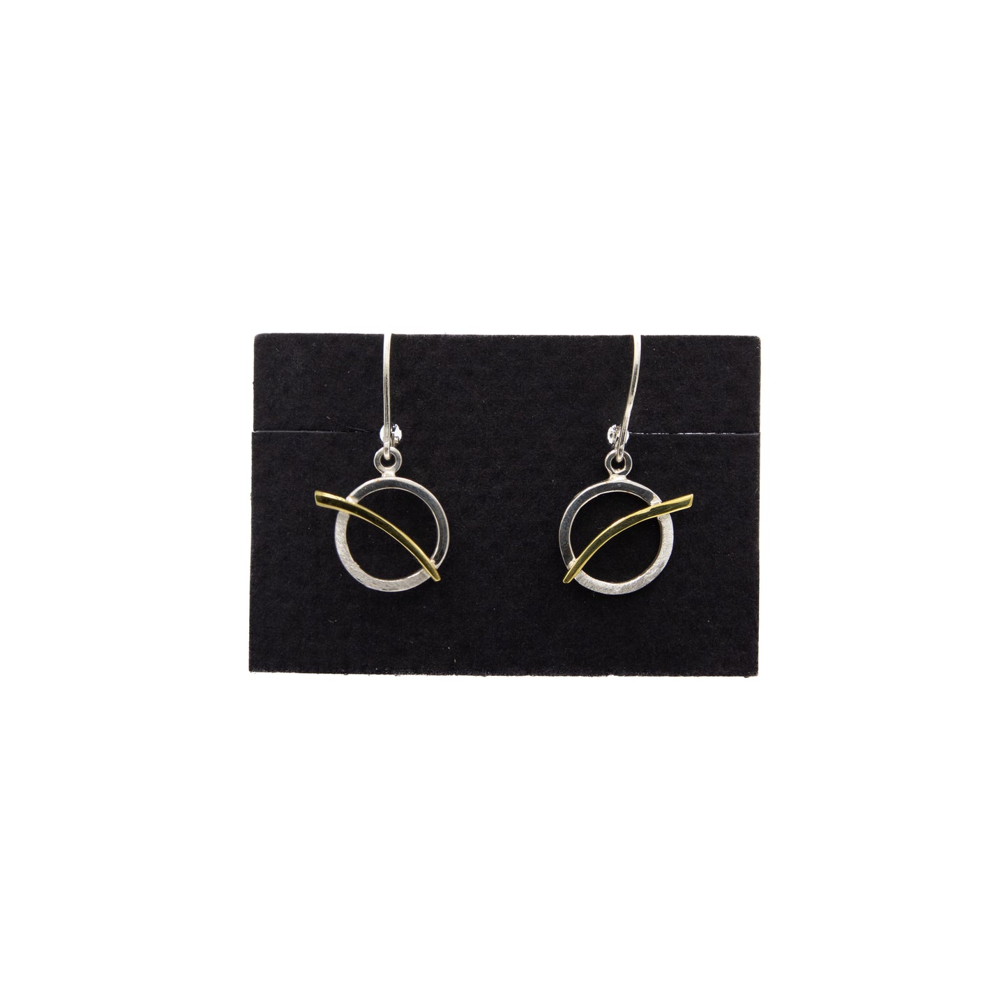 Sterling Silver and Brass Dangle Circle Earrings – Br04286