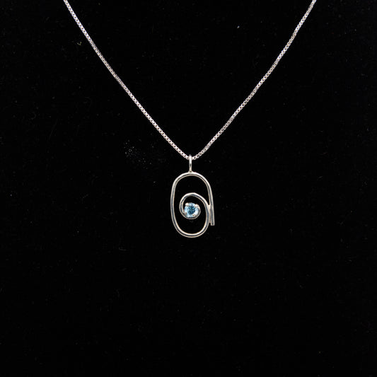 Sterling Silver Pendant with Topaz – 182016