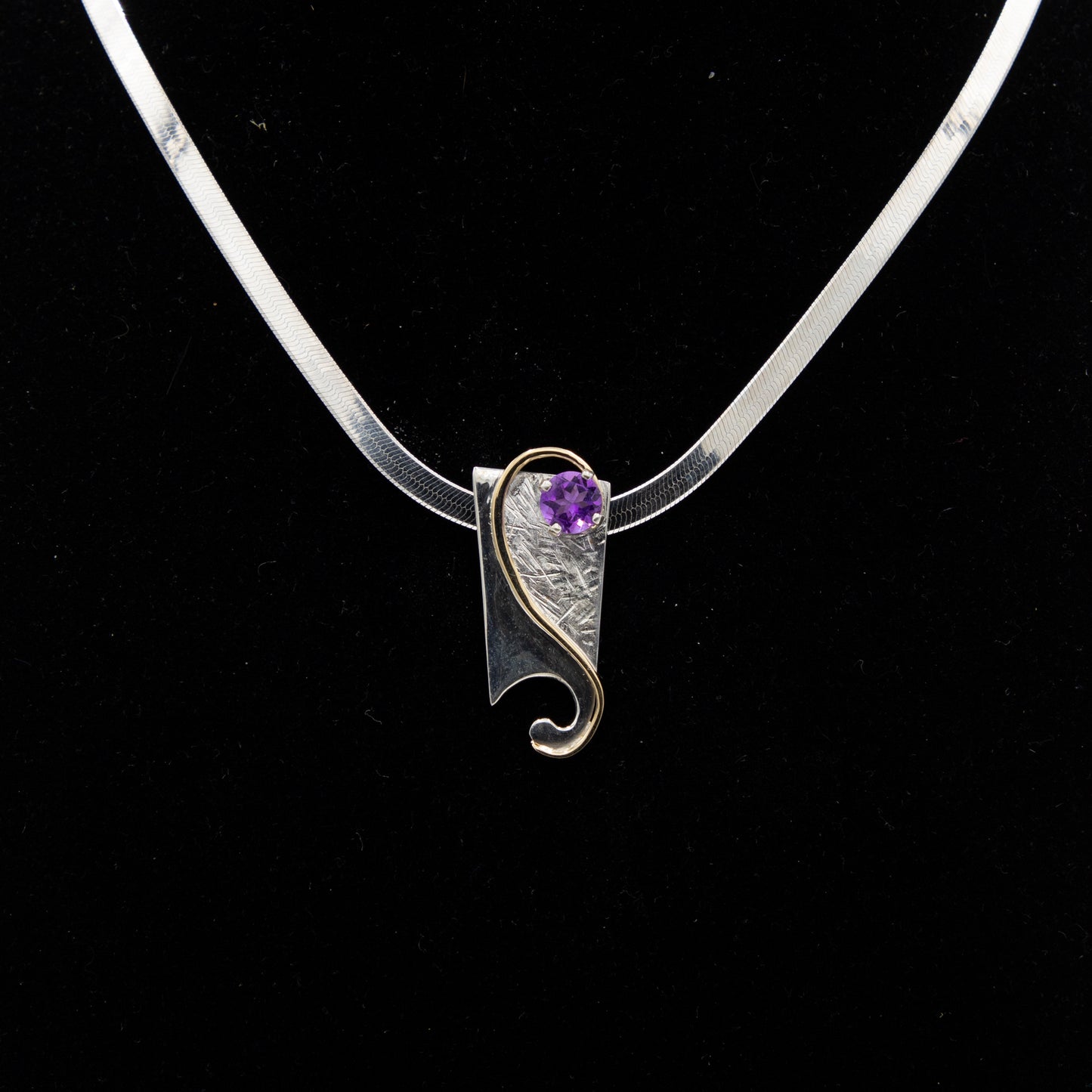 Sterling Silver & 14kt Pendant with Amethyst - 0616320