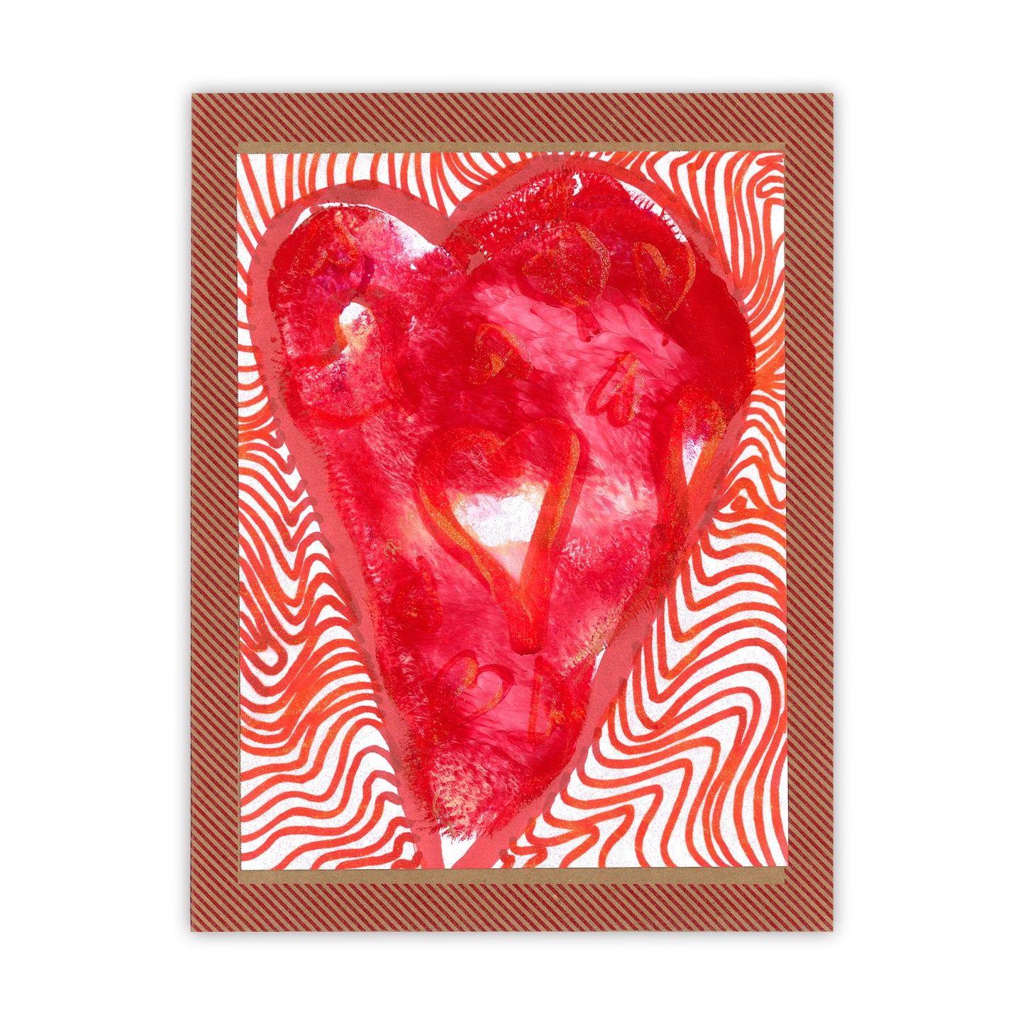 Monoprint Heart Cards