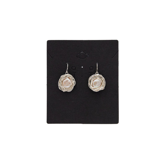 Nest Pink Pearl Hook Earrings