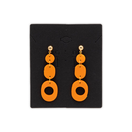 Orange Triple Oval Dangle Earrings