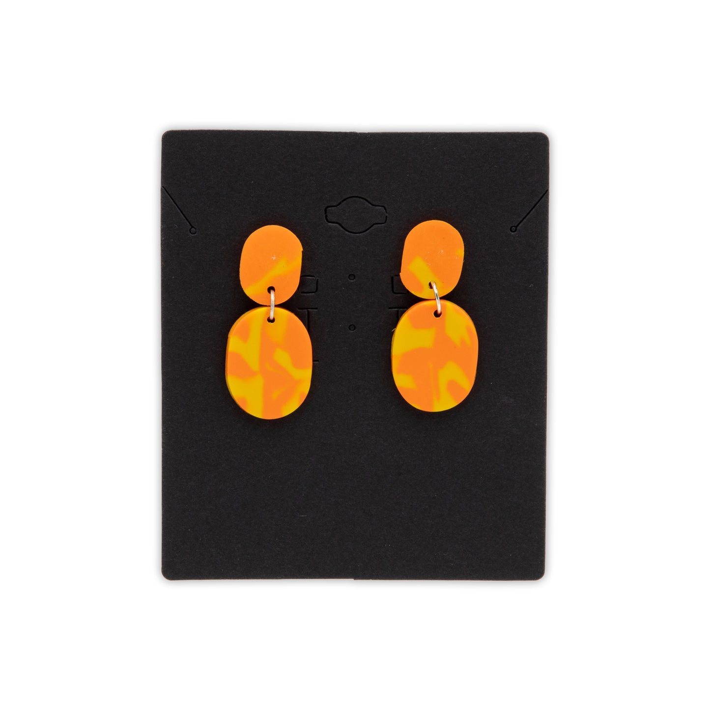 Orange & Yellow Oval Dangle Earrings