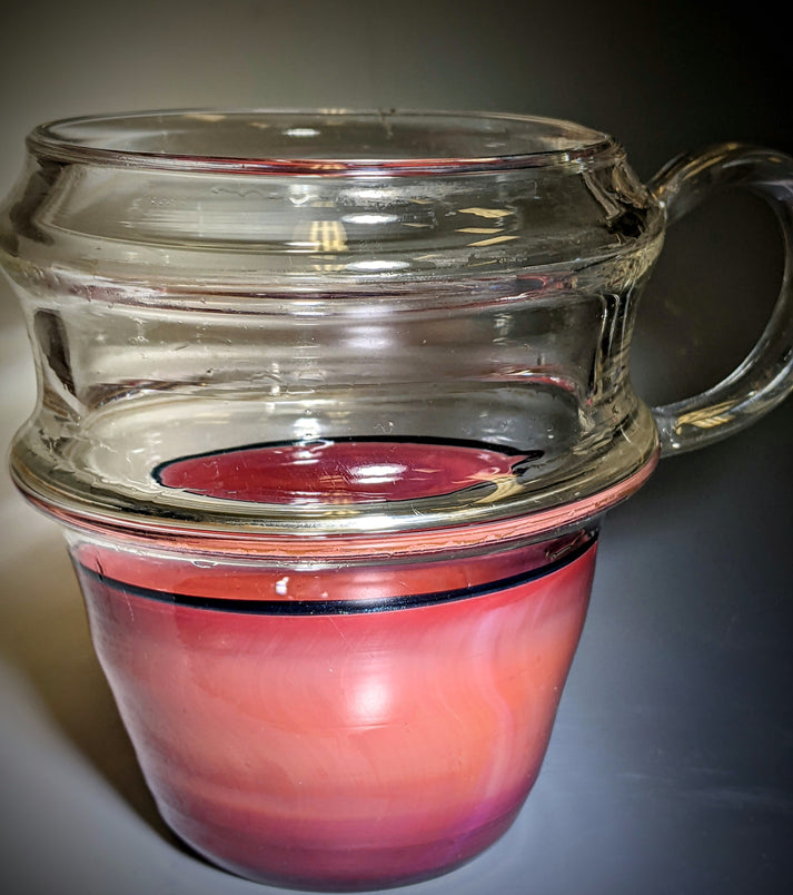 Clear with Pink Base Glass Mug