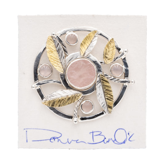 Rose Quarts Garden Brooch