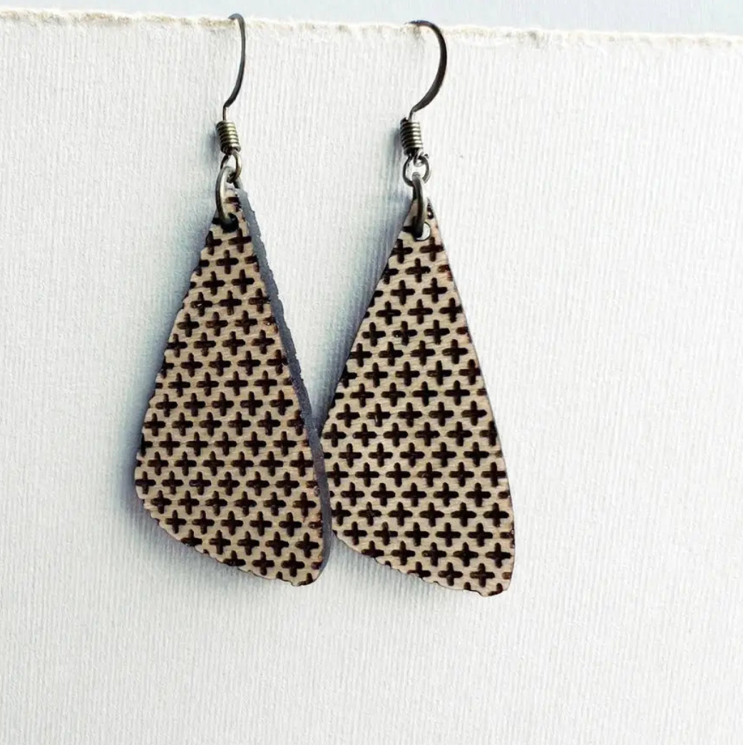 Memphis Wood Drop Earrings