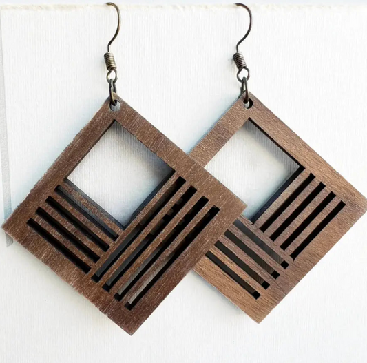 Lilith Wood Drop Earrings