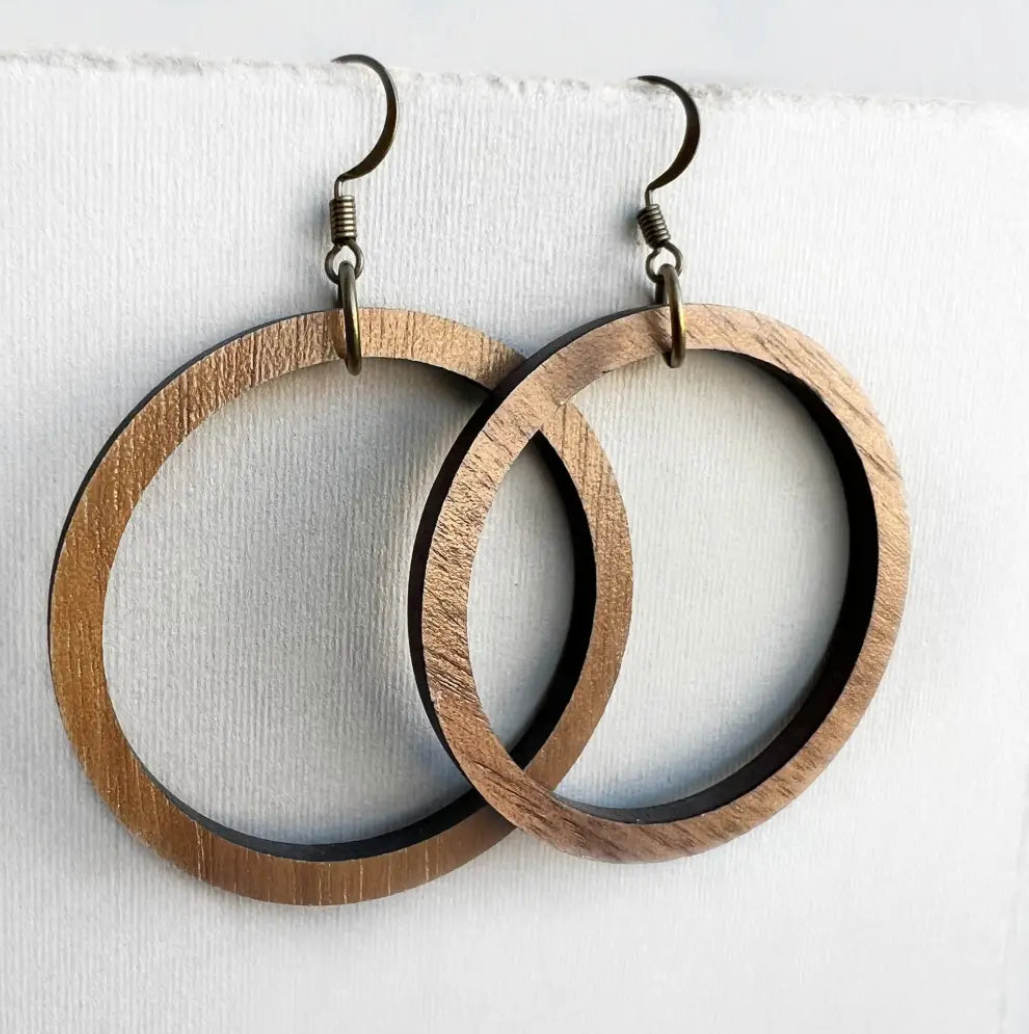 Big Wood Drop Earrings