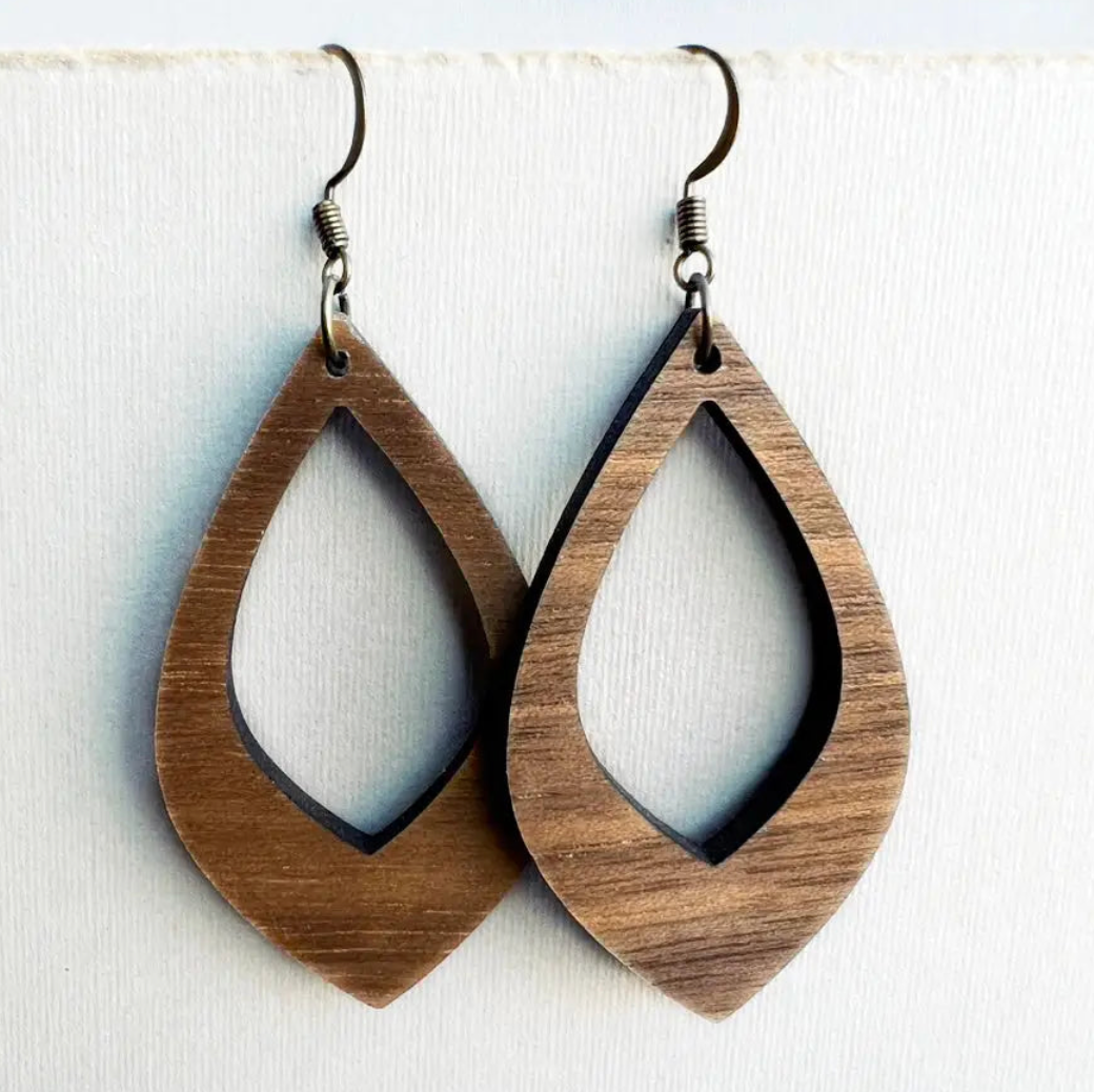 Big Wood Drop Earrings