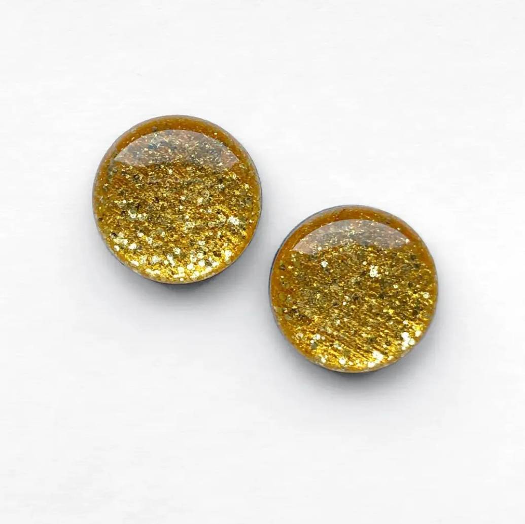 Glittery Resin Finish Stud Earrings