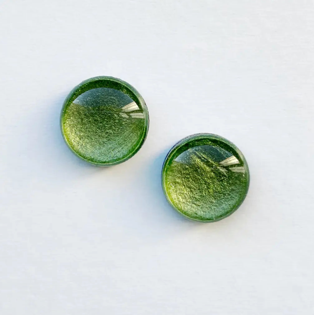Resin Finish Stud Earrings