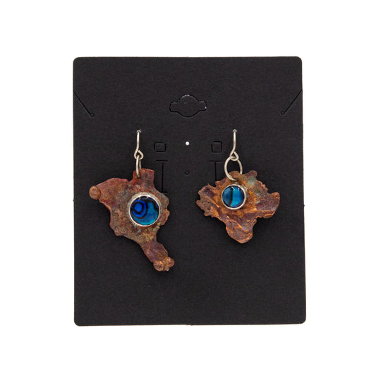 Silver and Copper Shell Earrings