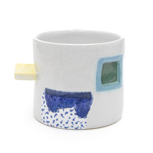 Square Indentation Mug with Tab Handle