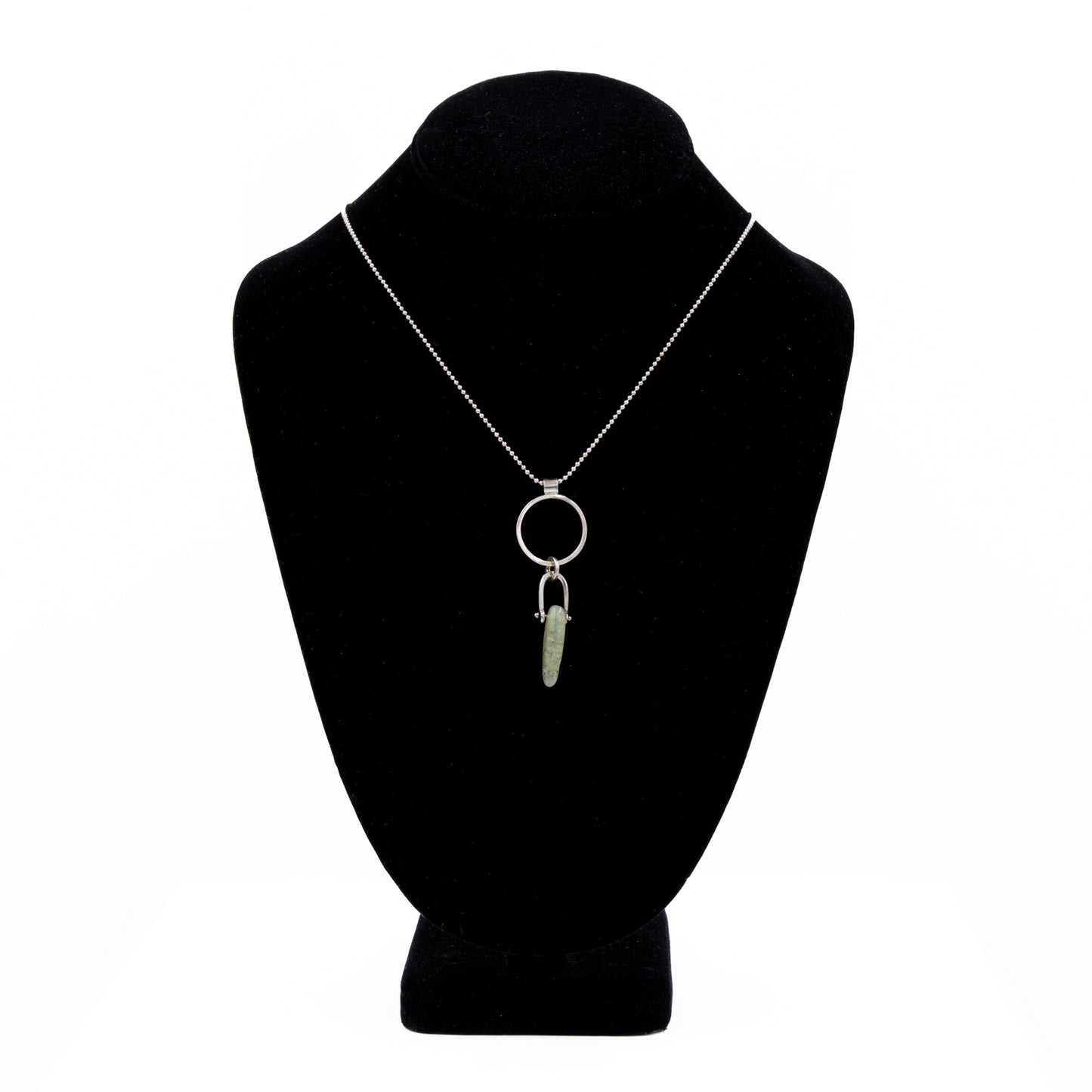 Sterling Silver Pendant: Prehnite Dagger