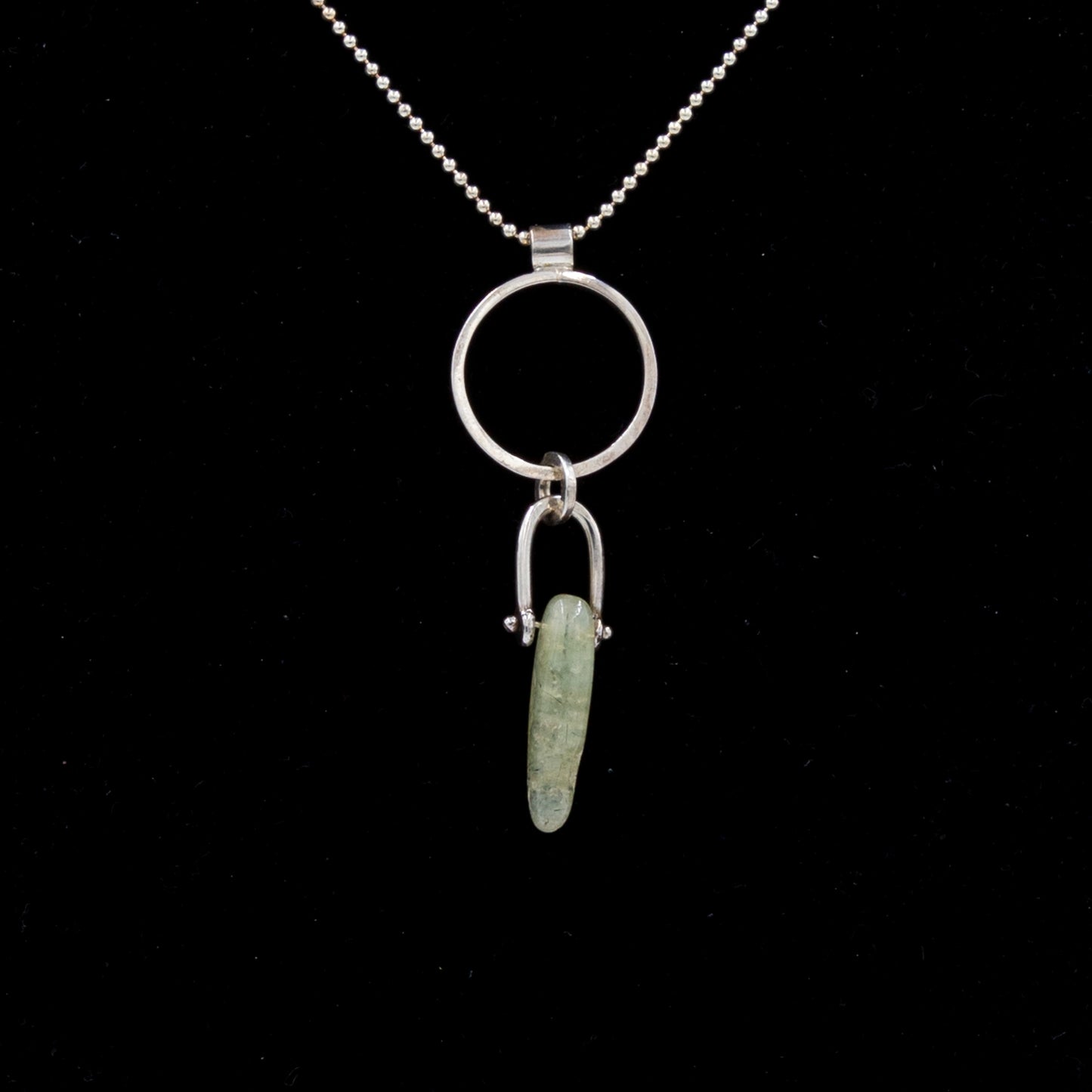 Sterling Silver Pendant: Prehnite Dagger