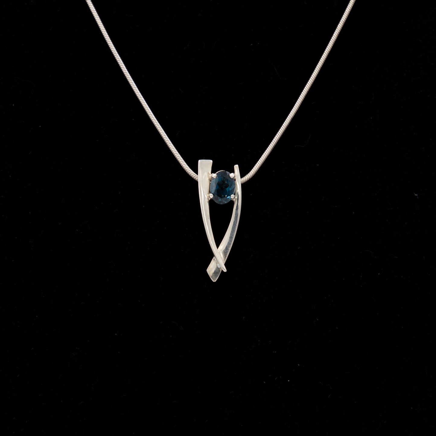 Sterling Silver and London Blue Topaz Pendant