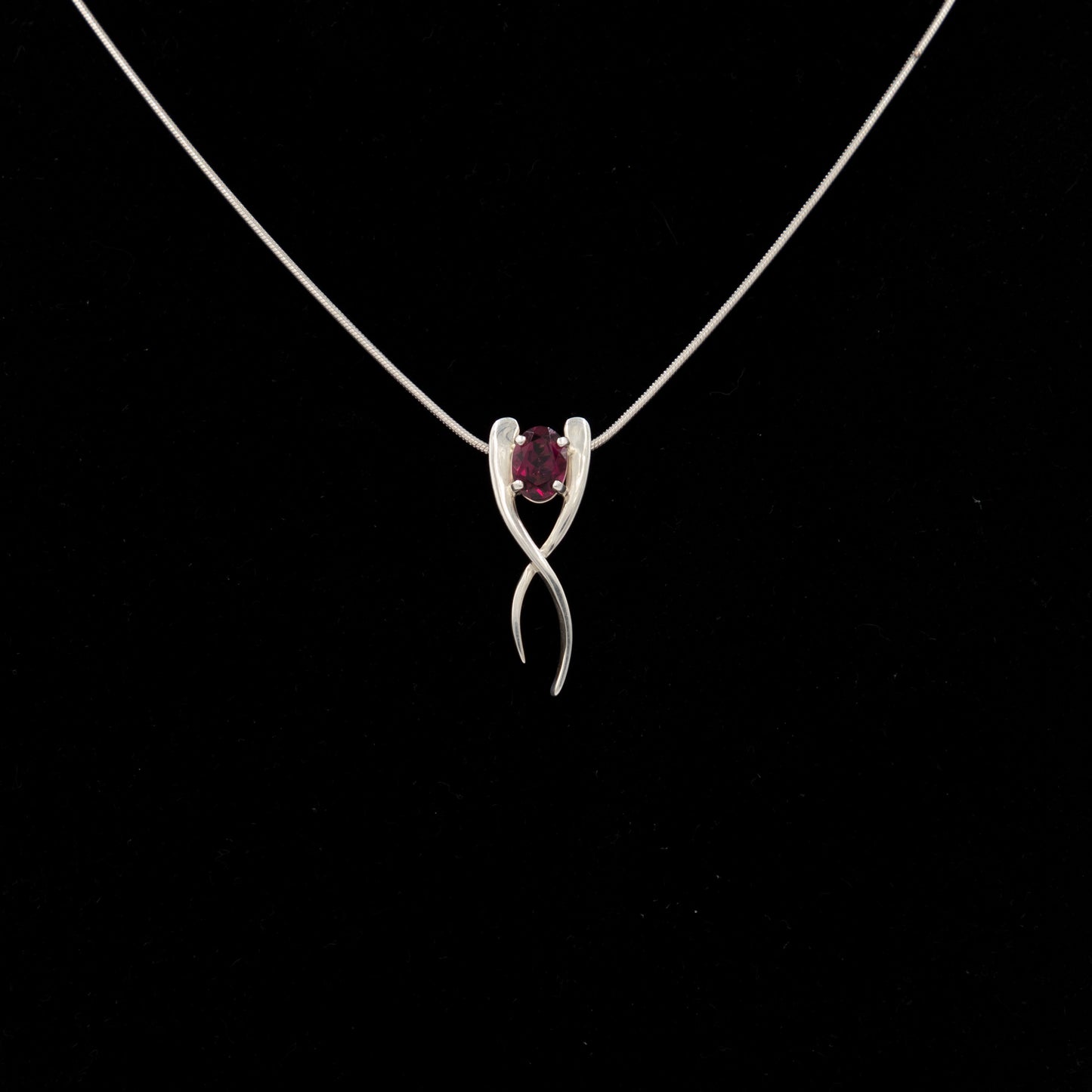 Sterling Silver and Rhodalite Garnet Pendant