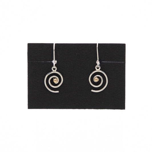 Sterling Spiral w/ 14Kt Ball Earrings