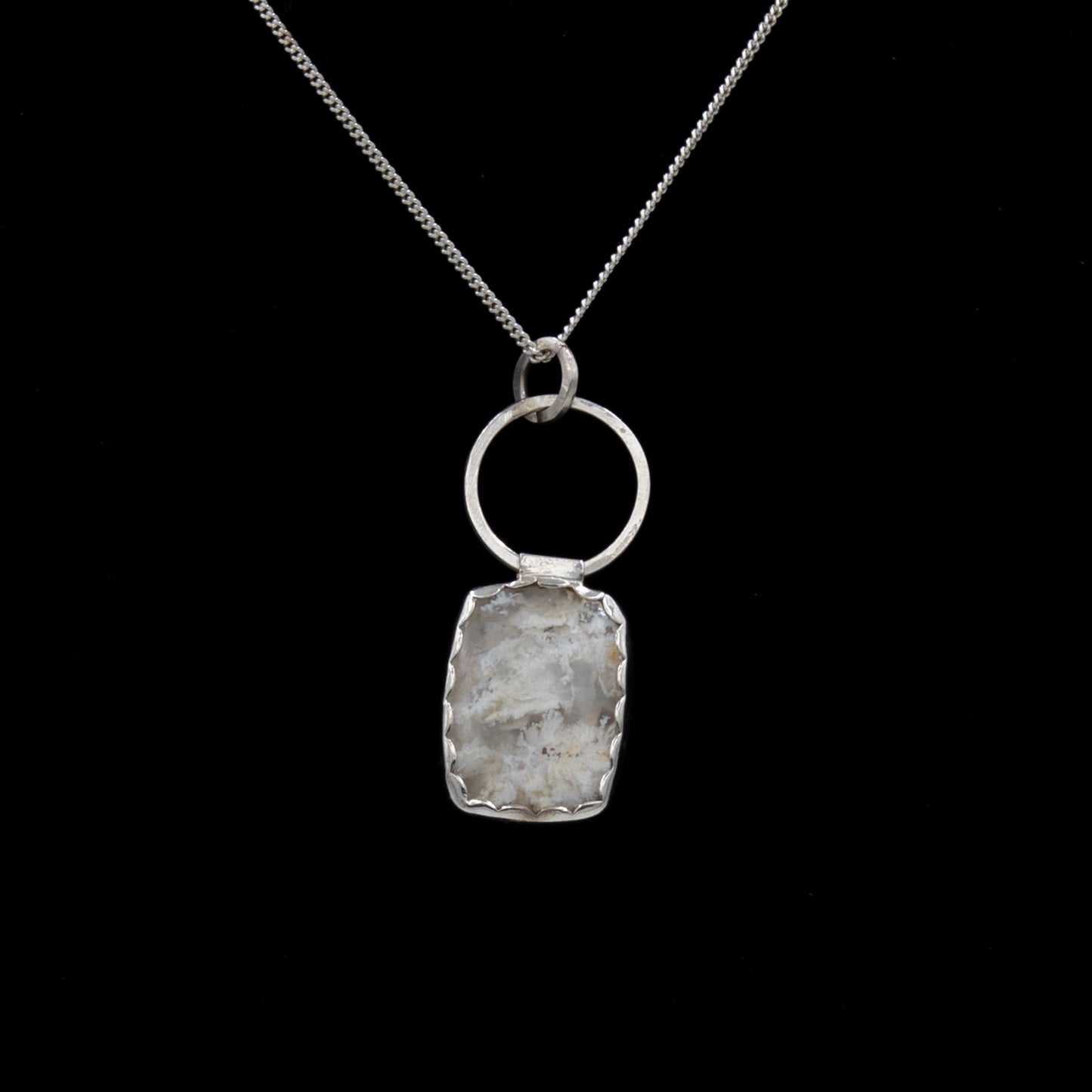 Sterling Silver Pendant: Plume Agate