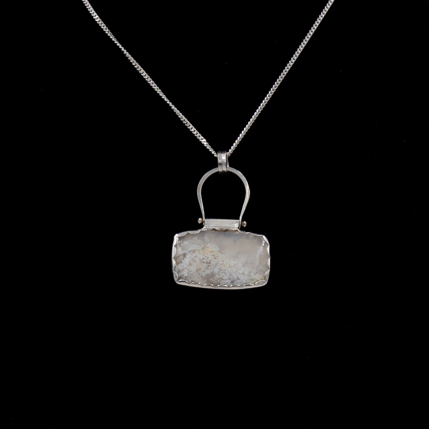 Sterling Silver Pendant: Plume Agate