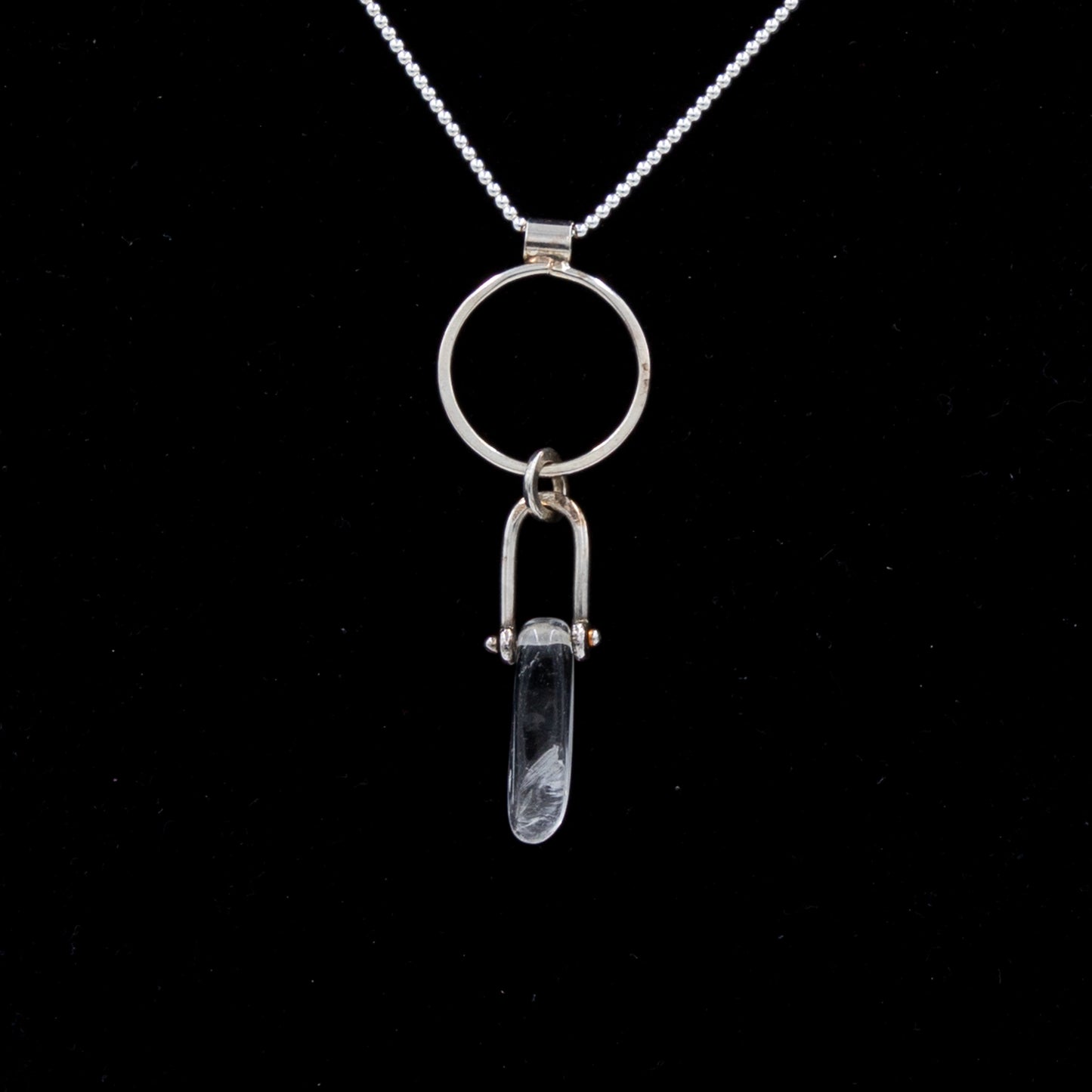 Sterling Silver Pendant: Quartz Dagger